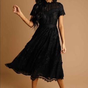 Bohme Divine Midi Lace Dress In Black